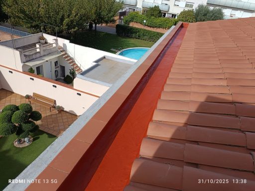 mantenimiento de canal de tela asfáltica en aluminio y resina hibrida de impemeabilizado